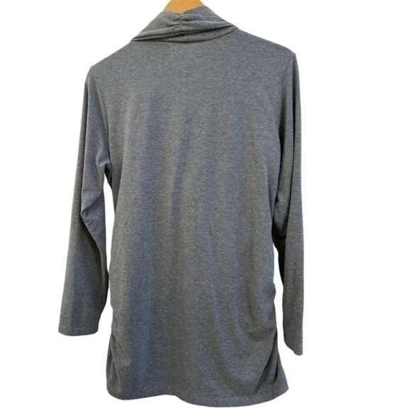 Vittadini Sport Womens 1X Faux Wrap‎ Side Rouched Heathered Gray Top​​​ - Picture 6 of 6